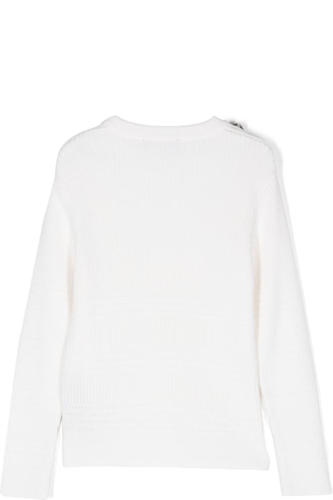 Balmain Sweaters & Sweatshirts for Girls Balmain Maglione Con Logo Traforato