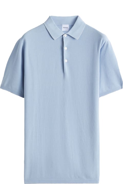 Aspesi Topwear for Men Aspesi Light Blue Short-sleeved Polo Shirt