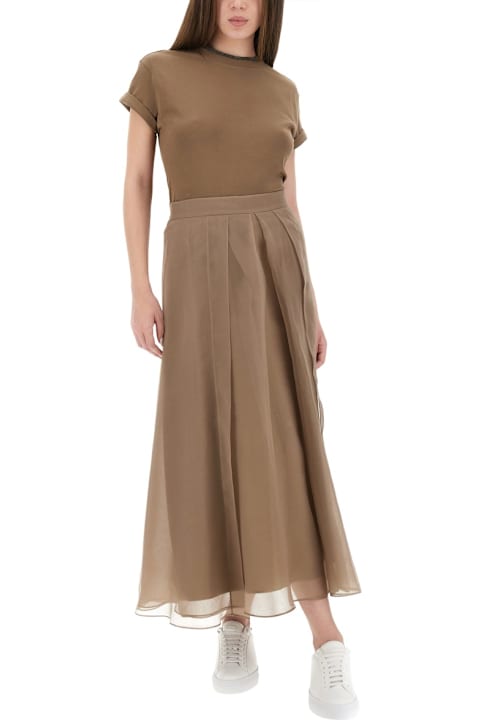 Brunello Cucinelli for Kids Brunello Cucinelli "paneled Circle" Skirt