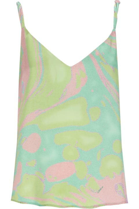 Underwear & Nightwear for Women Pinko Marble-printed Twisted Shoulder Strap Top