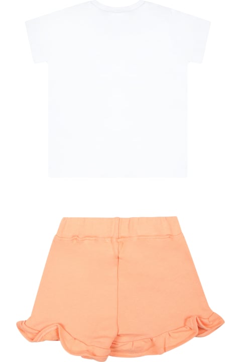 MSGM for Kids MSGM Orange Suit For Baby Girl With Logo