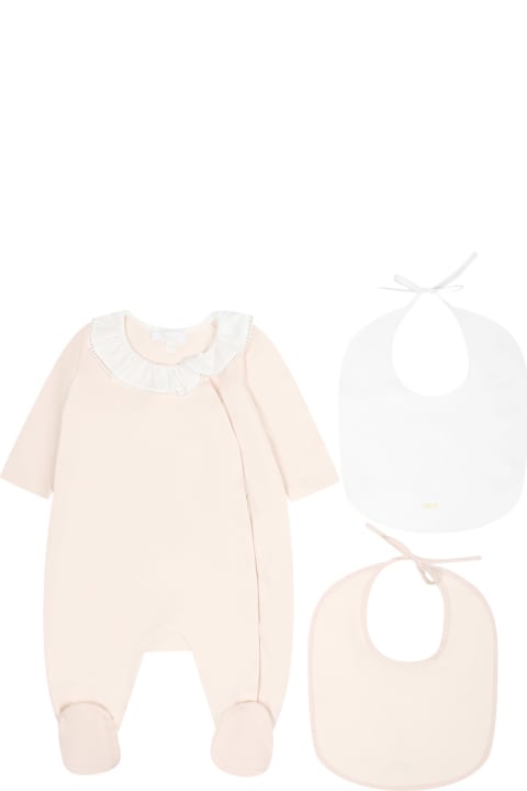 Sale for Baby Girls Chloé Pink Set Of Babygrow For Baby Girl
