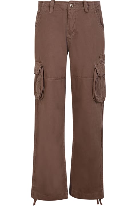 Alpha Industries Pants for Men Alpha Industries Brown Cargo Trousers