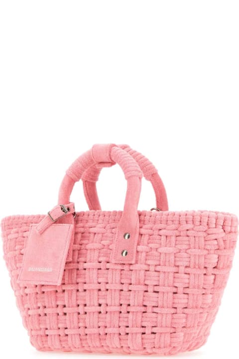 Bags Sale for Women Balenciaga Pink Terry Fabric Bistro Xs Handbag