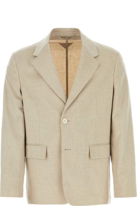 Prada Coats & Jackets for Men Prada Melange Sand Cashmere Blazer