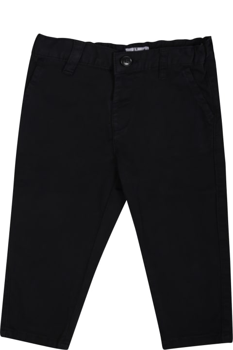Emporio Armani Bottoms for Baby Girls Emporio Armani Blue Trousers For Baby Boy With Logo