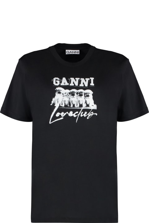 Ganni for Women Ganni Cotton Crew-neck T-shirt