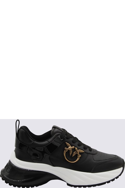 Pinko Black Leather Sneakers