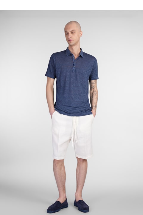 メンズ 120% Linoのウェア 120% Lino Polo In Blue Linen