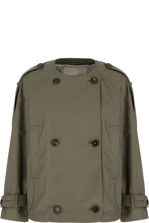 Max Mara The Cube Coats & Jackets for Women Max Mara The Cube Dark Green Cotton Blend Trench Coat