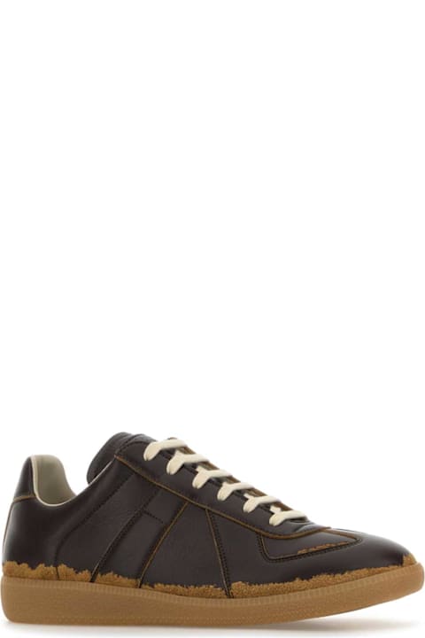 Homeware Maison Margiela Dark Brown Leather Replica Sneakers