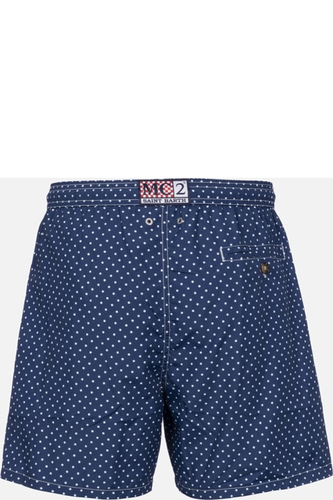 Homeware MC2 Saint Barth Man Lightweight Fabric Swim-shorts Lighting Micro Fantasy With Polka Dots Print
