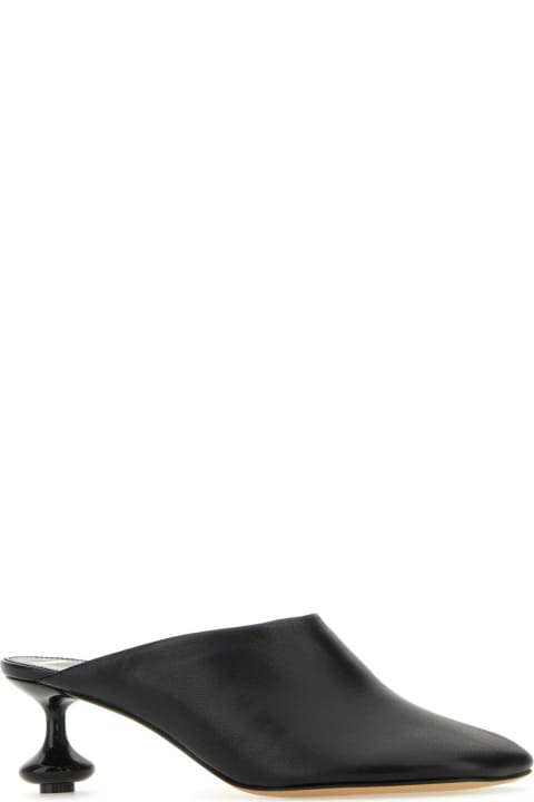 Loewe Sandals for Women Loewe Black Leather Toy Mules