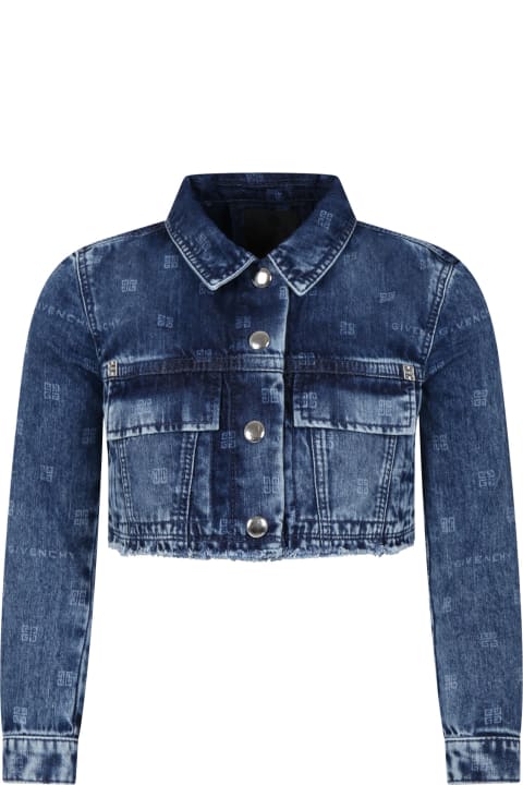 Coats & Jackets for Girls Givenchy Denim Jacket For Girl With 4g Motif