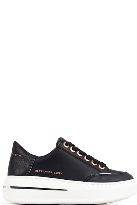 Alexander Smith London Sneakers for Women Alexander Smith London Lancaster Sneaker In Black Leather