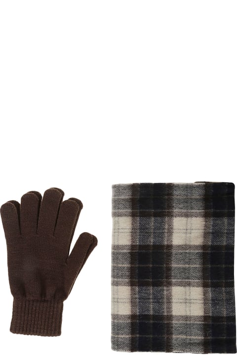 Barbour Scarves for Men Barbour Tartan Scarf Glove Gift Set