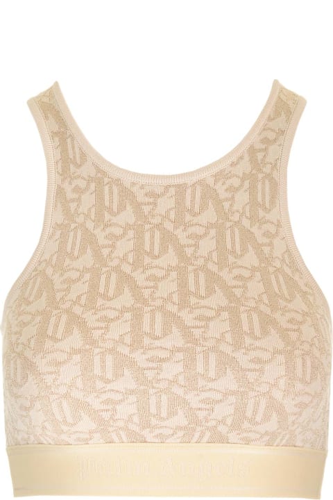 Palm Angels Topwear for Women Palm Angels Lurex Knit Top With Monogram