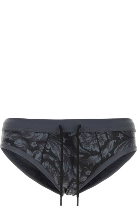 Versace Swimwear for Men Versace Printed Stretch Polyester Swimming Brief