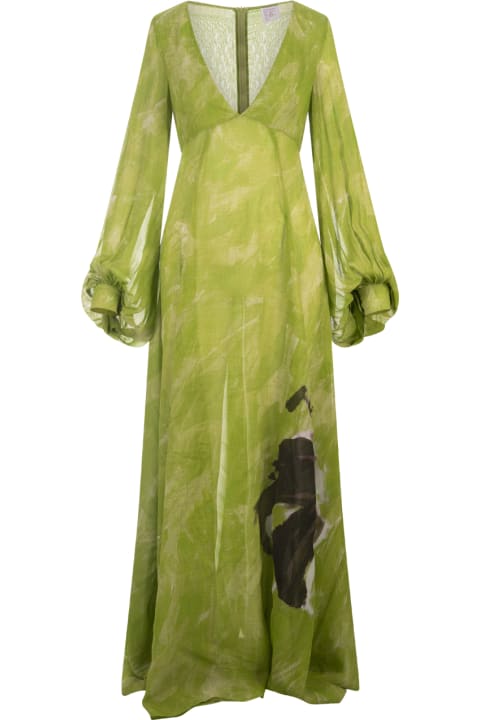 Stella Jean Dresses for Women Stella Jean Green Long Dress With Print