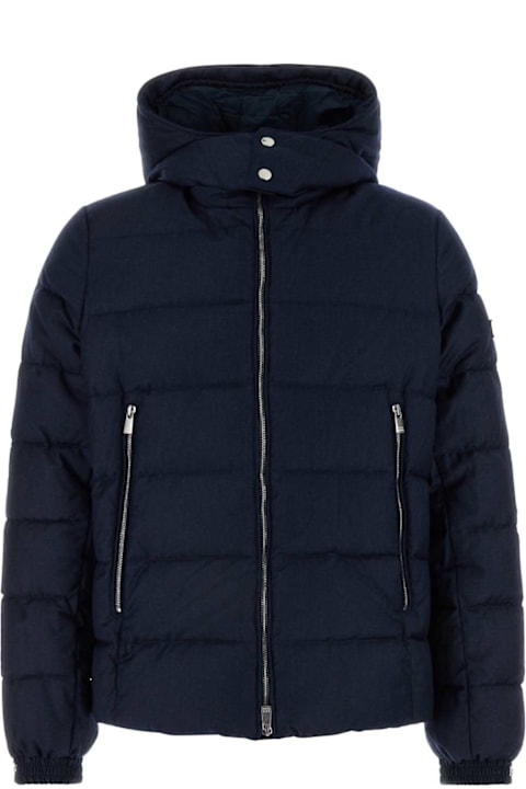 TATRAS Clothing for Men TATRAS Navy Blue Wool Blend Domiziano Down Jacket