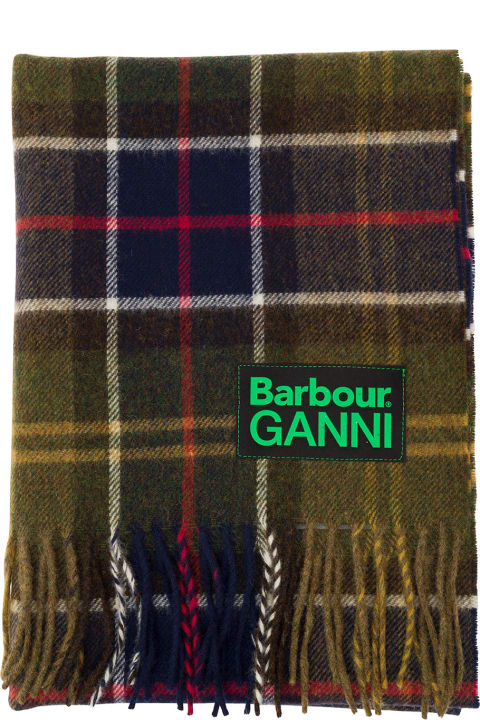 Scarves & Wraps for Women Barbour Multicolor Scarf With Check Motif And Double Logo In Wool Woman