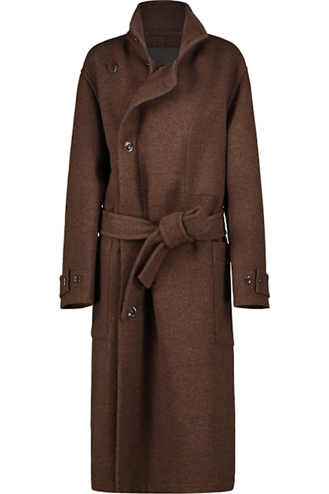 Lemaire معاطف وجواكت لـ السيدات Lemaire Wrap Coat With Contrast Stitch