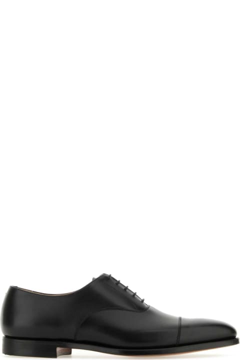 メンズ Crockett & Jonesのシューズ Crockett & Jones Black Leather Hallam Lace-up Shoes