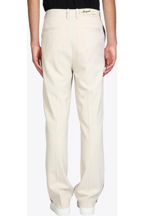 Grade Trousers Cream viscose tailored pant with ankle vent - Grade trousers