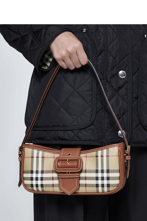 Fashion for Women Burberry Sling Check Canvas Shoulder Bag