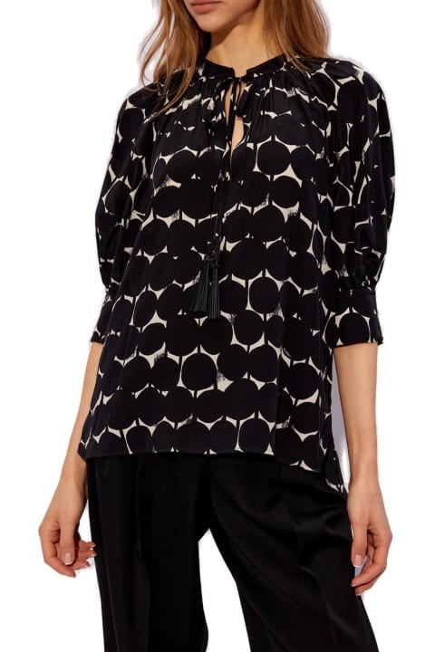 Max Mara Topwear for Women Max Mara Emy All-over Patterned Drawstring Top