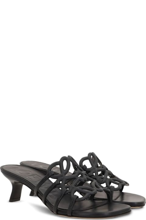 Loewe Petal Anagram Leather Sandals