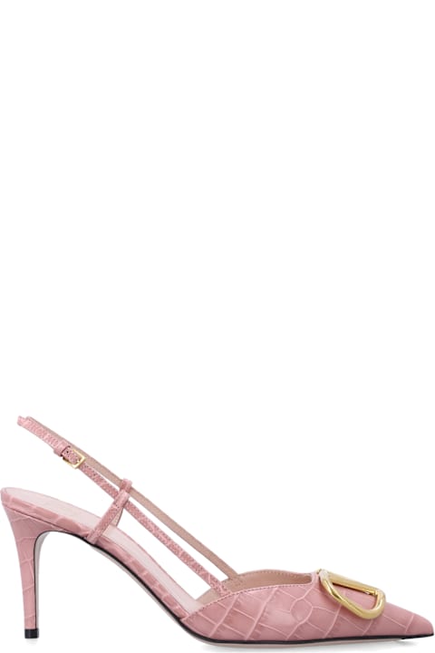 Valentino Garavani Printed Leather Vlogo Slingback Pumps