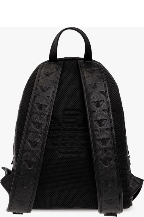 メンズ Emporio Armaniのバックパック Emporio Armani Embossed Leather Backpack