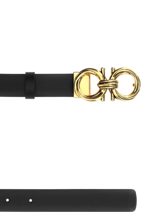 Belts for Women Ferragamo Black Leather Belt