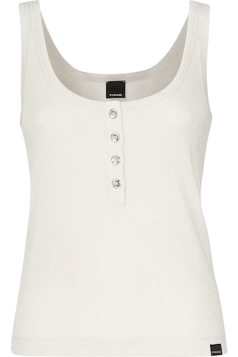 Homeware Pinko Metallic Knit Camisole Top With Buttons Pinko