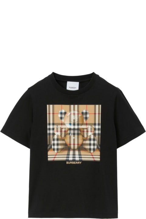Burberry for Boys Burberry Burberry T-shirt Nera In Jersey Di Cotone Bambino
