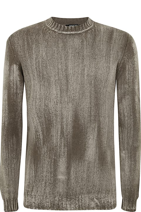 Avant Toi Sweaters for Men Avant Toi Tonal Effect Round Neck Off Gauge Pullover