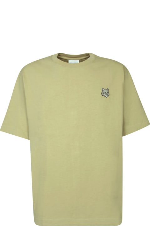 آخر صيحات الموضة من القسم الرجالي Maison Kitsuné Bold Fox Head Beige T-shirt