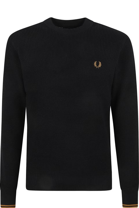 Sweaters for Men Fred Perry Logo Round Neck Sweater
