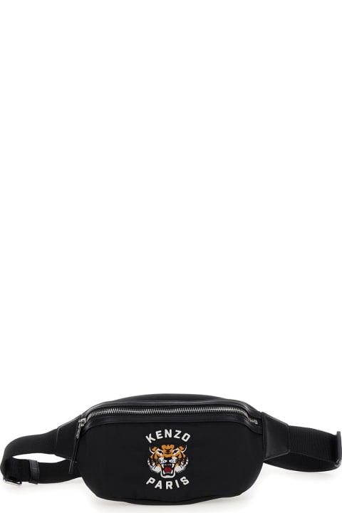 Fashion for Men Kenzo 'kenzo Varsity' Black Fanny Pack With Logo Embroidery In Tech Fabric Man