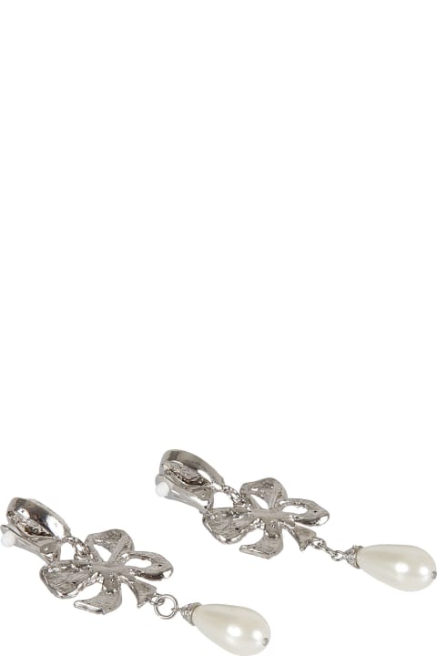 ウィメンズ Alessandra Richのジュエリー Alessandra Rich Diamond & Pearl Embellished Earrings