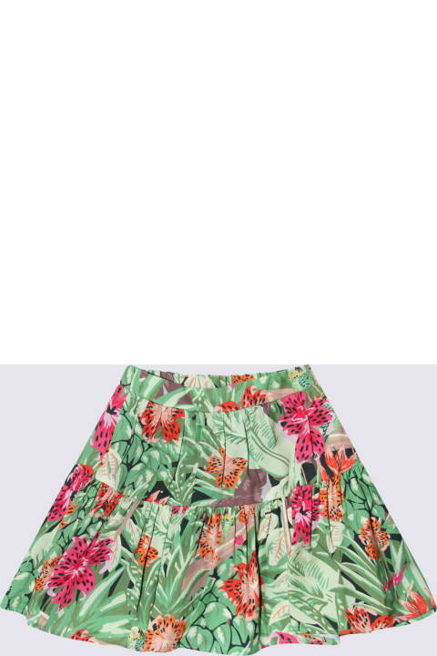 Bottoms for Girls Kenzo Green Viscose Jungle Skirt