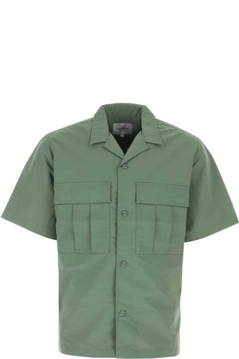 Carhartt Shirts for Men Carhartt Army Green Nylon S/s Evers Shirt