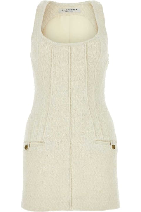 Philosophy di Lorenzo Serafini Coats & Jackets for Women Philosophy di Lorenzo Serafini Ivory Tweed Mini Dress