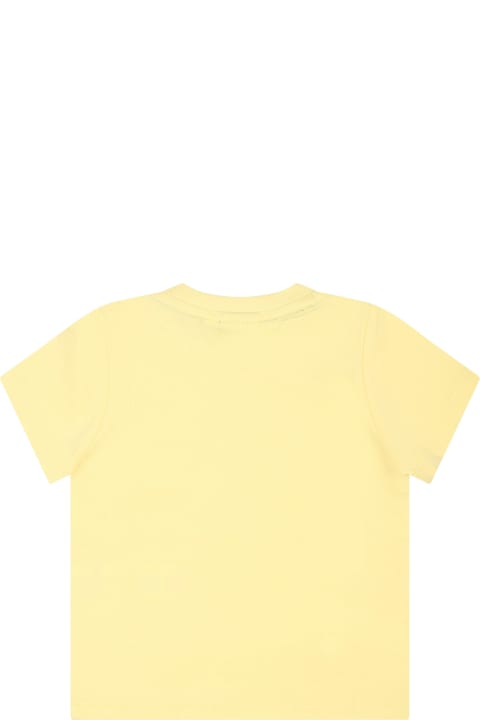 Topwear for Baby Girls Hugo Boss Yellow T-shirt For Baby Boy With Logo