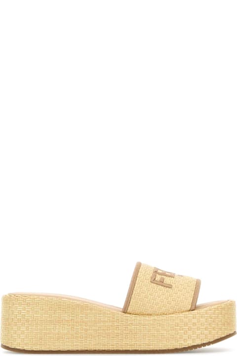 Fendi for Women Fendi Raffia Sunshine Slippers