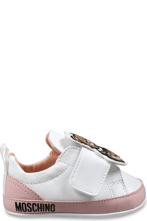 Moschino Shoes for Baby Boys Moschino Pink Sneakers For Baby Girl With Teddy Bear