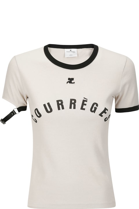 Courrèges Topwear for Women Courrèges Buckle Contrast Printed T-shirt