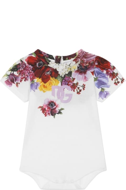 Bodysuits & Sets for Baby Girls Dolce & Gabbana Bi-pack Short Sleeve Bodysuit Flowers