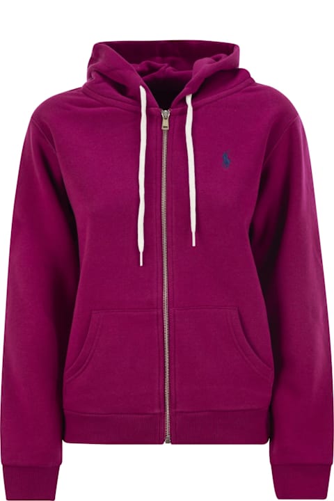 أدوات منزلية Polo Ralph Lauren Logo Embroidered Zipped Hoodie Polo Ralph Lauren